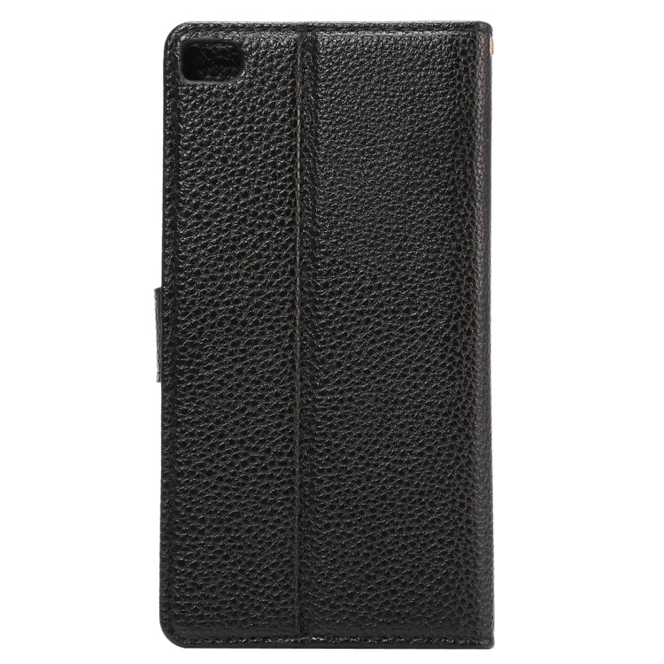 For Huawei  P8 Standard Edition, Litchi Texture Leather Case with Card Slots & Holder & Wallet & Photo Frame & Lanyard