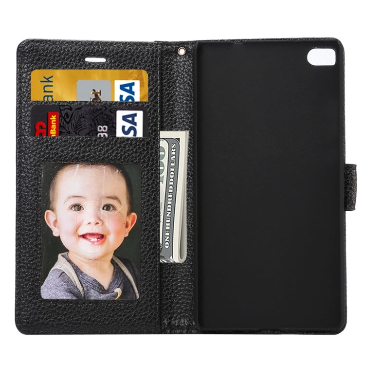 For Huawei  P8 Standard Edition, Litchi Texture Leather Case with Card Slots & Holder & Wallet & Photo Frame & Lanyard