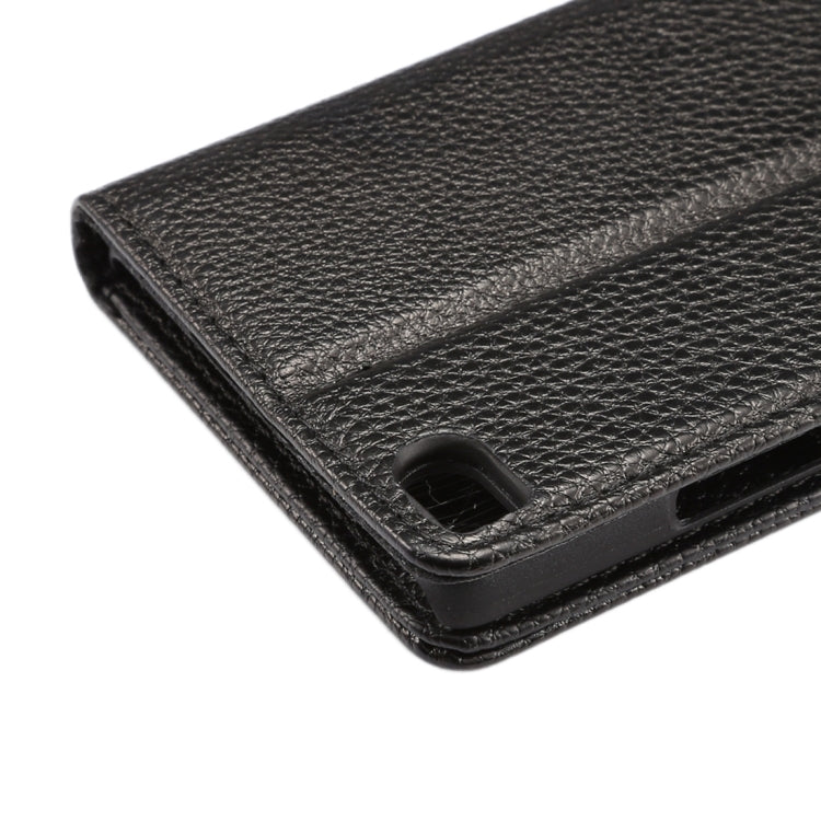For Huawei  P8 Standard Edition, Litchi Texture Leather Case with Card Slots & Holder & Wallet & Photo Frame & Lanyard