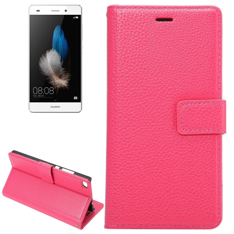 For Huawei  P8 Standard Edition, Litchi Texture Leather Case with Card Slots & Holder & Wallet & Photo Frame & Lanyard