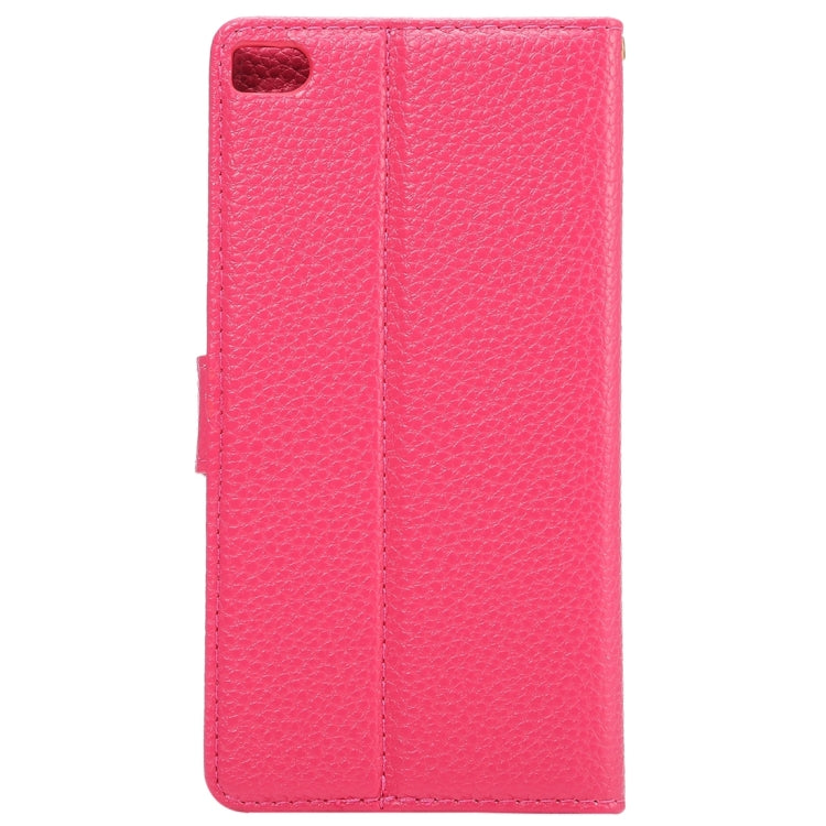 For Huawei  P8 Standard Edition, Litchi Texture Leather Case with Card Slots & Holder & Wallet & Photo Frame & Lanyard