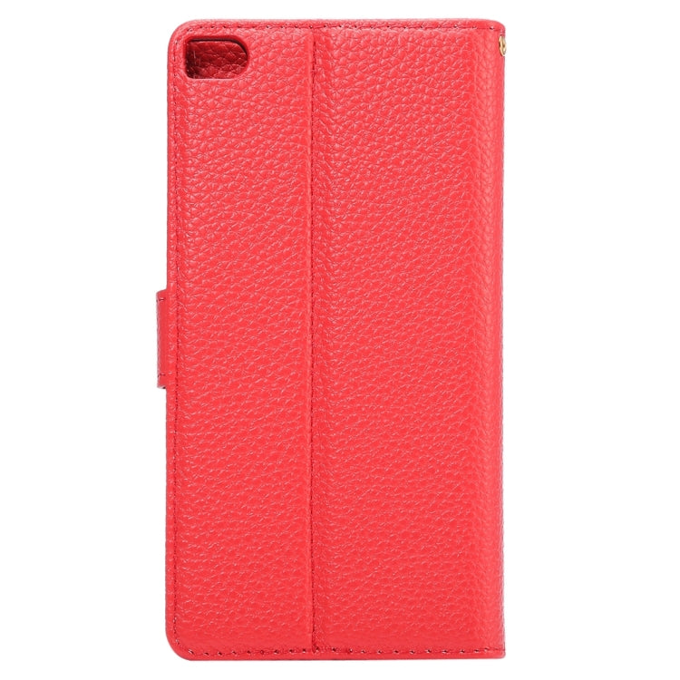 For Huawei  P8 Standard Edition, Litchi Texture Leather Case with Card Slots & Holder & Wallet & Photo Frame & Lanyard