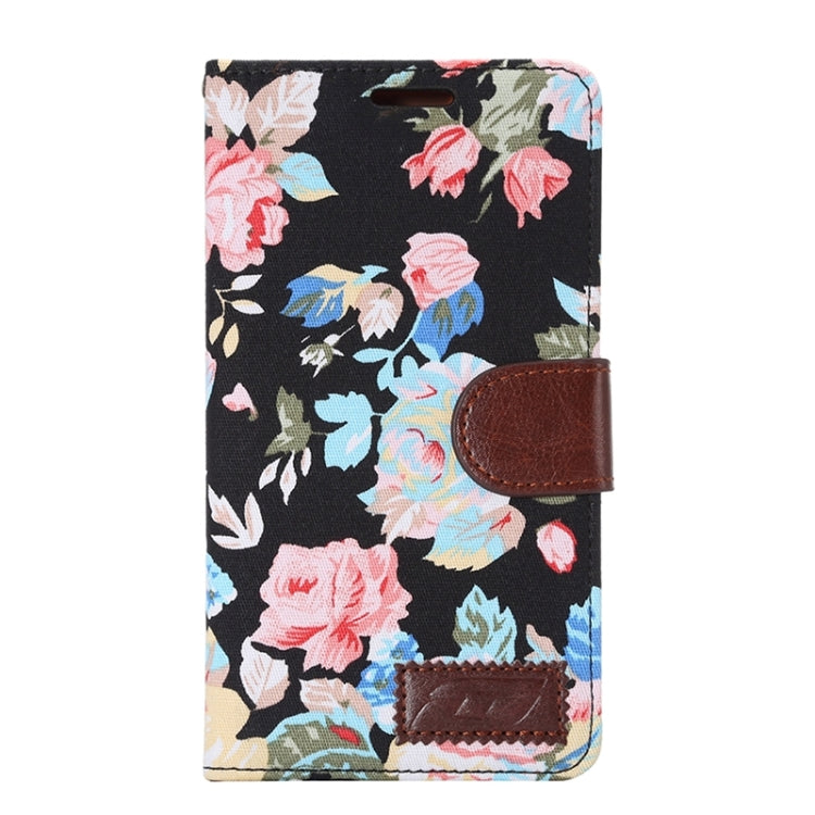 Flower Cloth Leather Case with Holder & Card Slots for Sony Xperia C4 / E5303 / E5306 / E5353