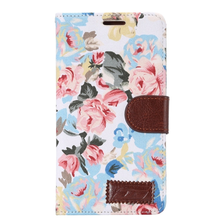 Flower Cloth Leather Case with Holder & Card Slots for Sony Xperia C4 / E5303 / E5306 / E5353