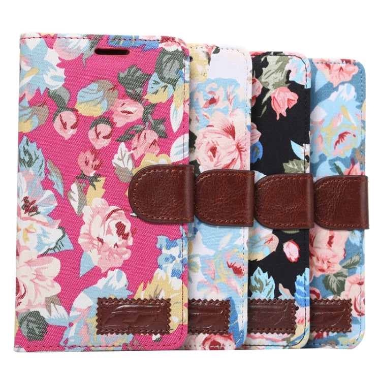 Flower Cloth Leather Case with Holder & Card Slots for Sony Xperia C4 / E5303 / E5306 / E5353