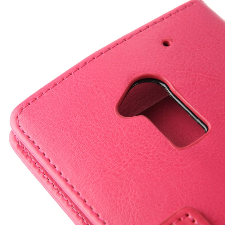 Crazy Horse Texture Leather Case with Credit Card Slot & Holder for HTC One Max / T6 / 809d (Magenta)