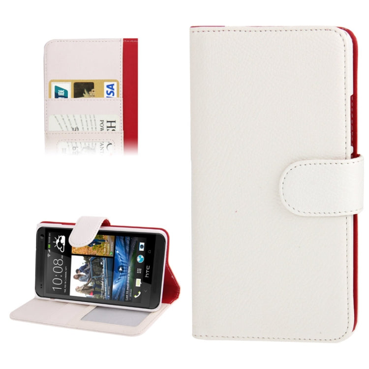 Litchi Texture Leather Case with Credit Card Slot & Holder for HTC One Max / T6 / 809d
