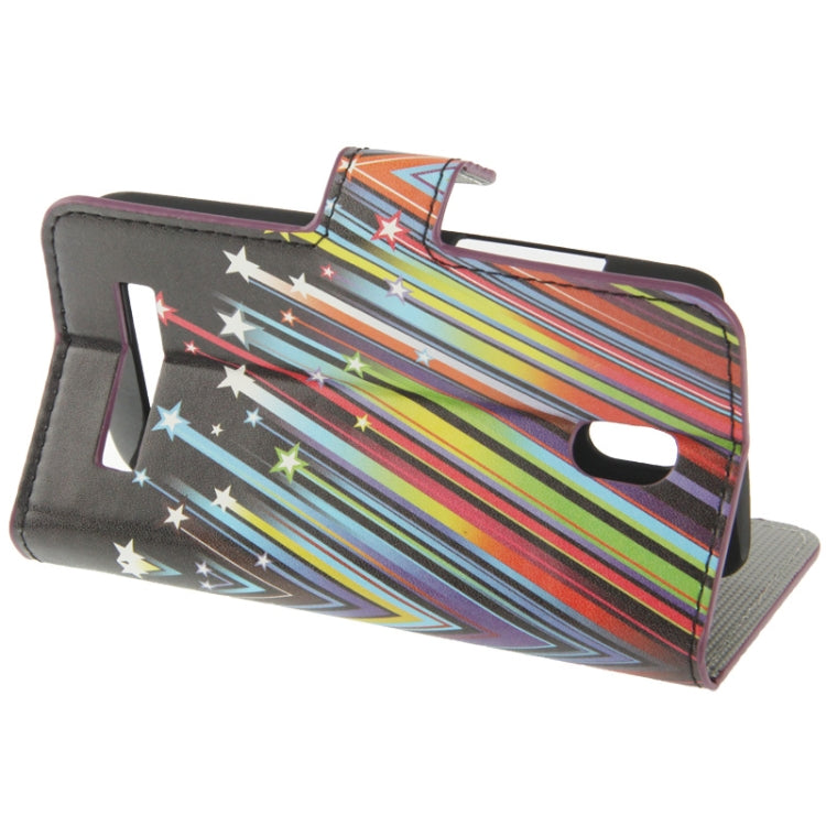 Colorful Meteor Pattern Leather Case with Credit Card Slots & Holder for HTC Desire 500