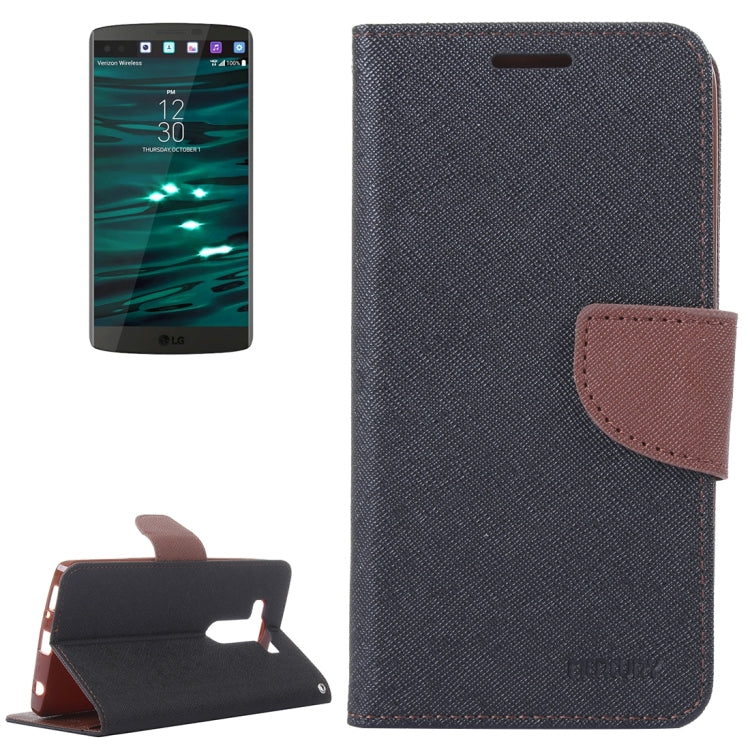 Cross Texture Horizontal Flip Leather Case with Holder & Wallet & Card Slots for LG V10