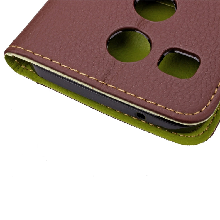 Leaf Magnetic Snap Litchi Texture Horizontal Flip Leather Case with Card Slots & Wallet & Holder & Lanyard for Google Nexus 5X