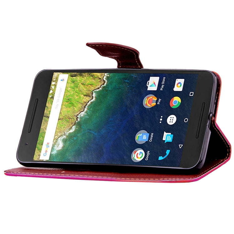 Leaf Magnetic Snap Litchi Texture Horizontal Flip Leather Case with Card Slots & Wallet & Holder & Lanyard for Google Nexus 6P