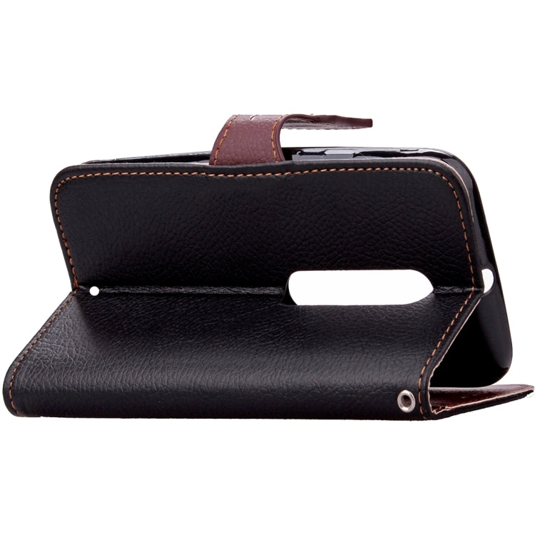 Leaf Magnetic Snap Litchi Texture Horizontal Flip Leather Case with Card Slots & Wallet & Holder & Lanyard for Motorola Moto X Style