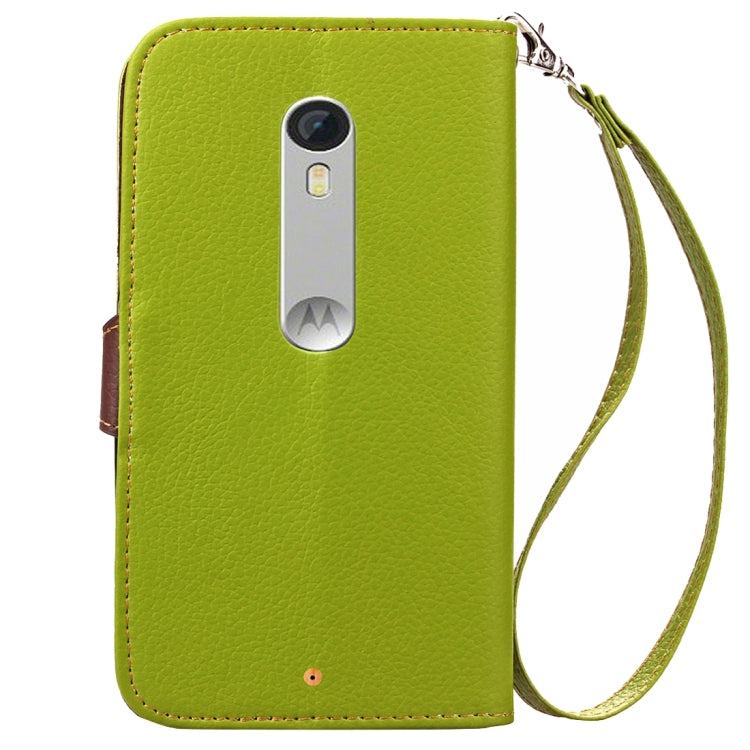 Leaf Magnetic Snap Litchi Texture Horizontal Flip Leather Case with Card Slots & Wallet & Holder & Lanyard for Motorola Moto X Style
