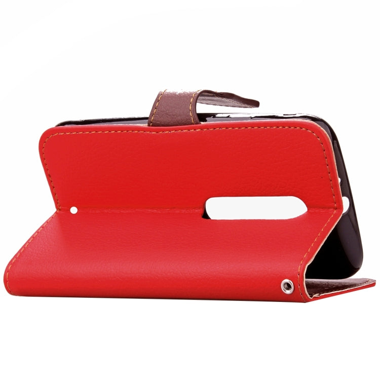 Leaf Magnetic Snap Litchi Texture Horizontal Flip Leather Case with Card Slots & Wallet & Holder & Lanyard for Motorola Moto X Style