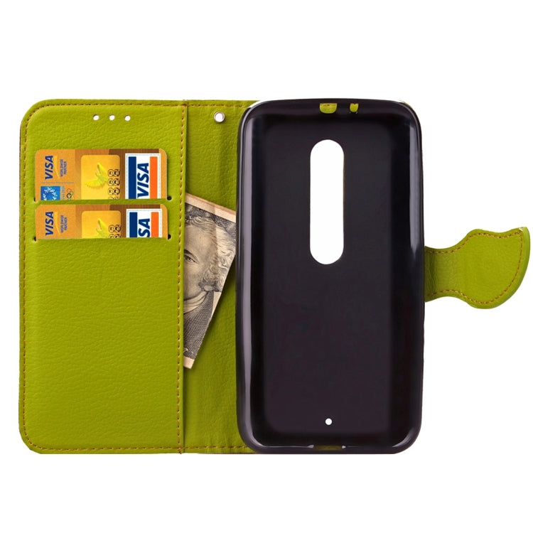 Leaf Magnetic Snap Litchi Texture Horizontal Flip Leather Case with Card Slots & Wallet & Holder & Lanyard for Motorola Moto X Style