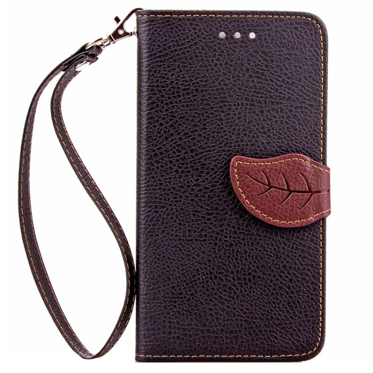 Leaf Magnetic Snap Litchi Texture Horizontal Flip Leather Case with Card Slots & Holder & Wallet & Lanyard for Wiko Rainbow