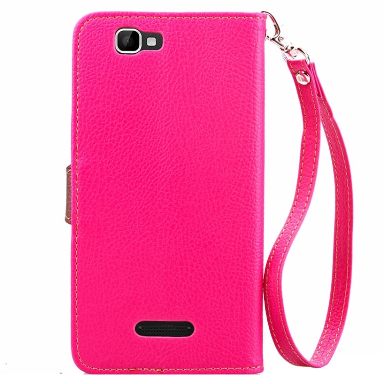 Leaf Magnetic Snap Litchi Texture Horizontal Flip Leather Case with Card Slots & Holder & Wallet & Lanyard for Wiko Rainbow