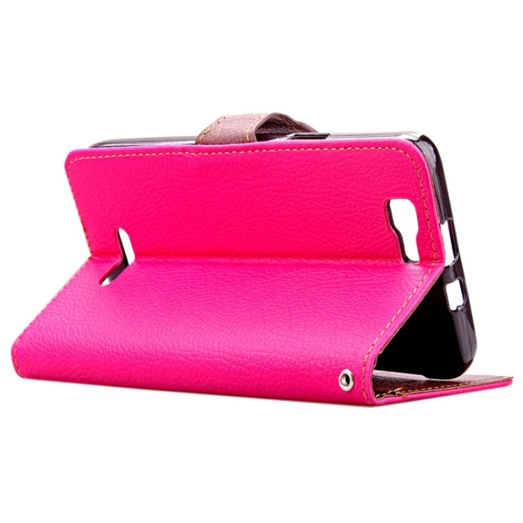 Leaf Magnetic Snap Litchi Texture Horizontal Flip Leather Case with Card Slots & Holder & Wallet & Lanyard for Wiko Rainbow