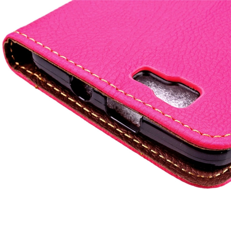 Leaf Magnetic Snap Litchi Texture Horizontal Flip Leather Case with Card Slots & Holder & Wallet & Lanyard for Wiko Rainbow