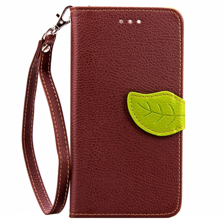 Leaf Magnetic Snap Litchi Texture Horizontal Flip Leather Case with Card Slots & Holder & Wallet & Lanyard for Wiko Rainbow