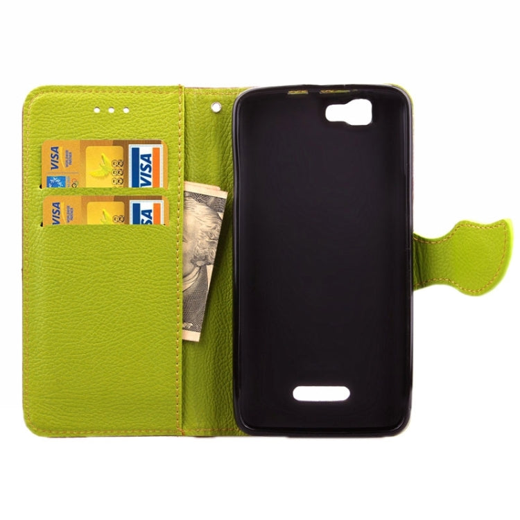 Leaf Magnetic Snap Litchi Texture Horizontal Flip Leather Case with Card Slots & Holder & Wallet & Lanyard for Wiko Rainbow