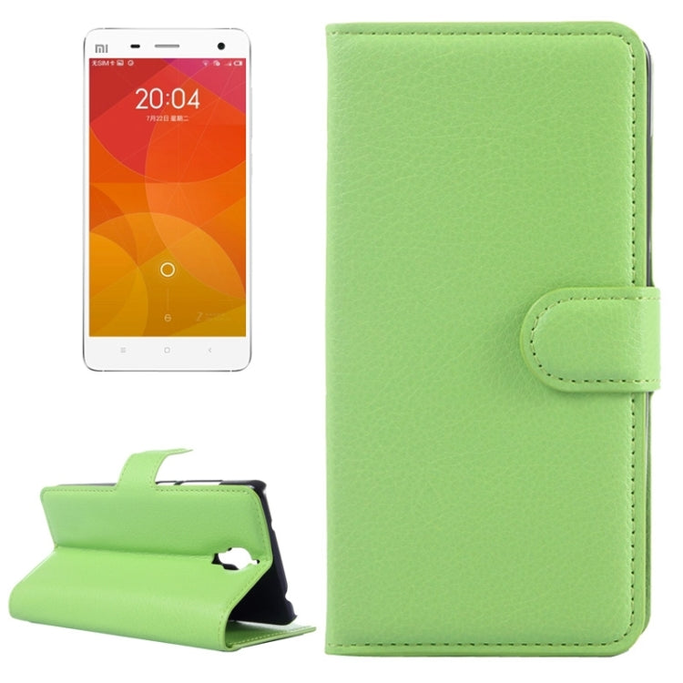 Litchi Texture Horizontal Flip Leather Case with Card Slots & Holder & Wallet for Xiaomi Mi 4
