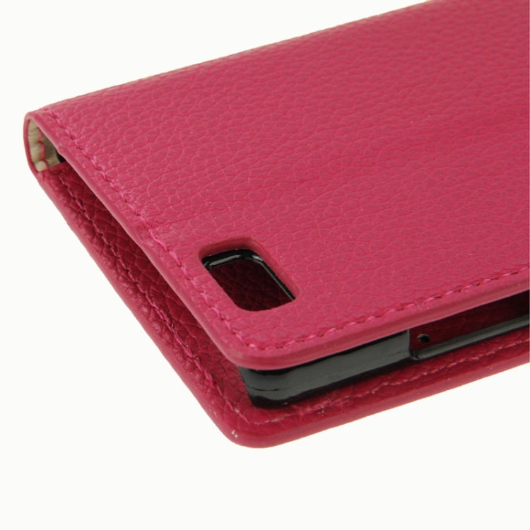 Litchi Texture Horizontal Flip Leather Case with Card Slots & Wallet & Holder for Huawei P8 Lite