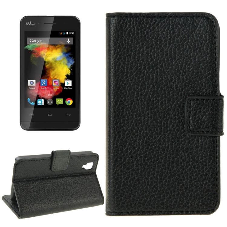 Litchi Texture Flip Leather Case with Holder & Card Slots & Wallet for Wiko Goa