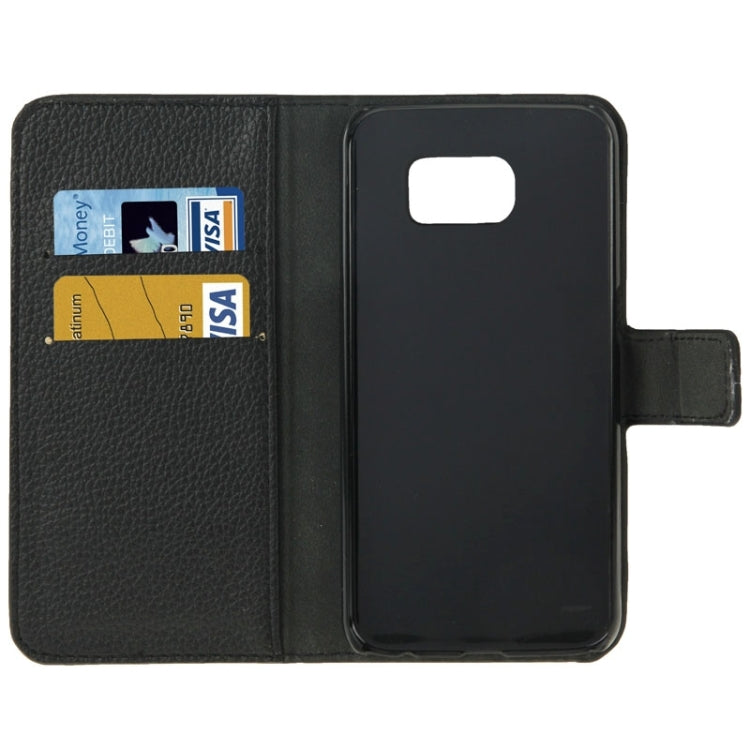 For Galaxy S6 / G920 Litchi Texture Flip Leather Case with Holder & Card Slots & Wallet