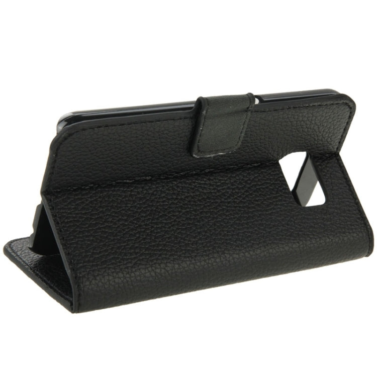 For Galaxy S6 / G920 Litchi Texture Flip Leather Case with Holder & Card Slots & Wallet