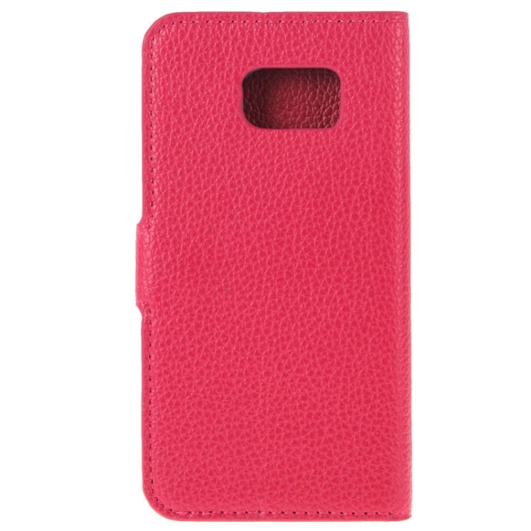 For Galaxy S6 / G920 Litchi Texture Flip Leather Case with Holder & Card Slots & Wallet