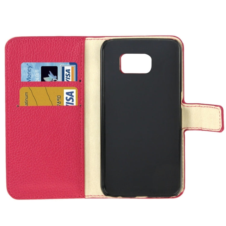 For Galaxy S6 / G920 Litchi Texture Flip Leather Case with Holder & Card Slots & Wallet