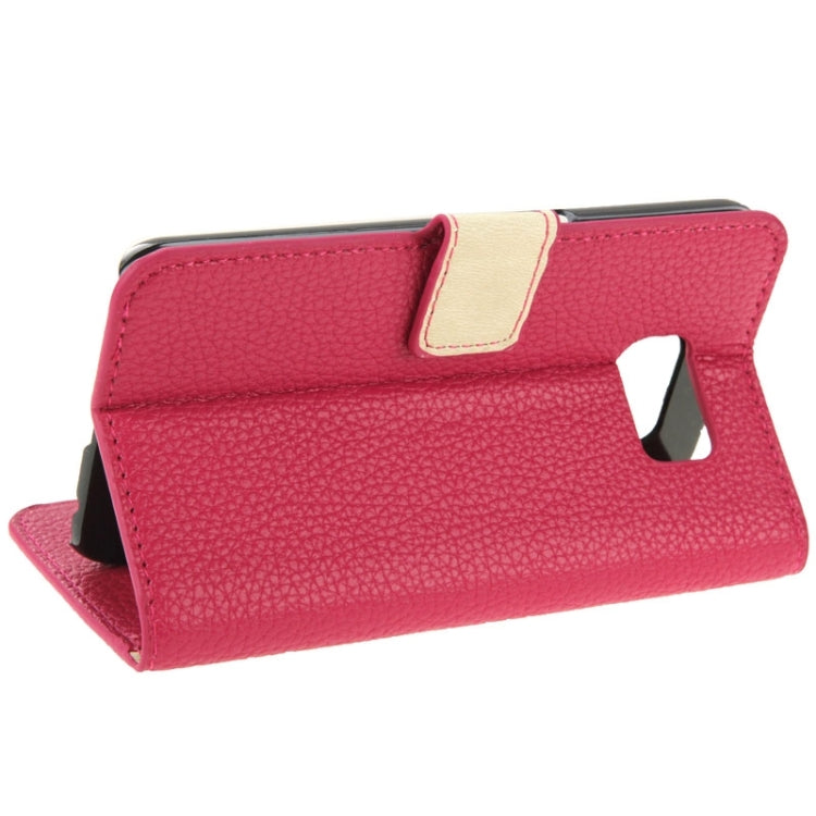 For Galaxy S6 / G920 Litchi Texture Flip Leather Case with Holder & Card Slots & Wallet