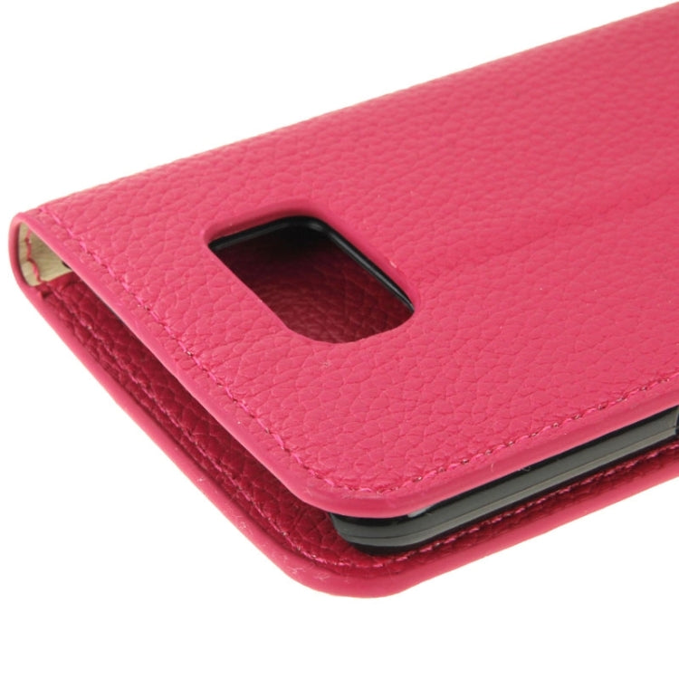 For Galaxy S6 / G920 Litchi Texture Flip Leather Case with Holder & Card Slots & Wallet
