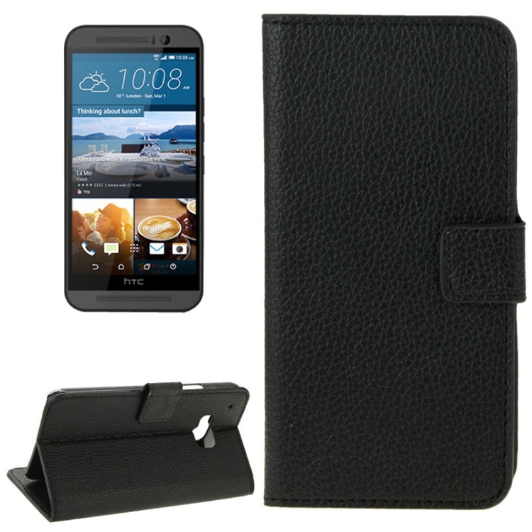 Litchi Texture Flip Leather Case with Holder & Card Slots & Wallet for HTC One M9