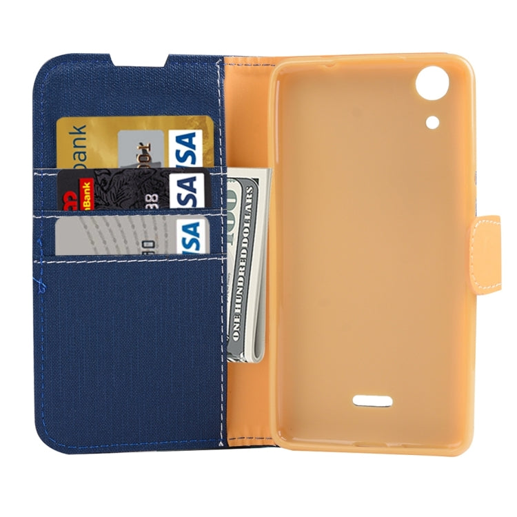 Cloth Texture Horizontal Flip Leather Case with Holder & Card Slots & Wallet for Wiko Rainbow Lite
