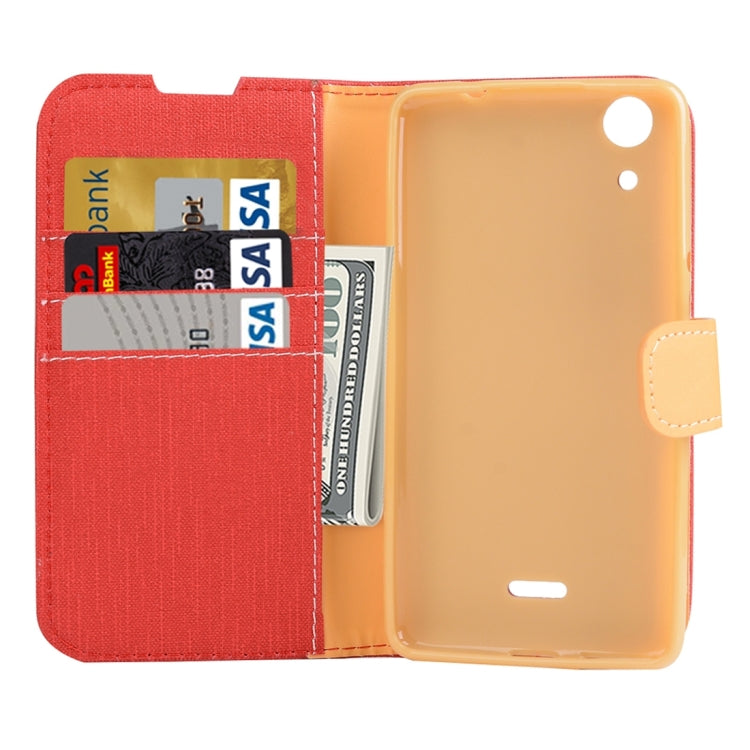 Cloth Texture Horizontal Flip Leather Case with Holder & Card Slots & Wallet for Wiko Rainbow Lite