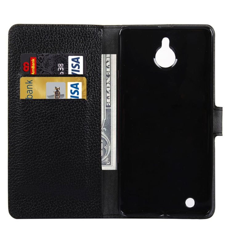Litchi Texture Horizontal Flip Leather Case with Holder & Card Slots & Wallet for Microsoft Lumia 850