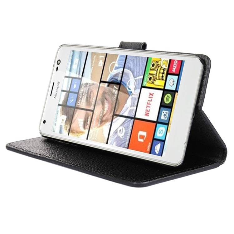 Litchi Texture Horizontal Flip Leather Case with Holder & Card Slots & Wallet for Microsoft Lumia 850