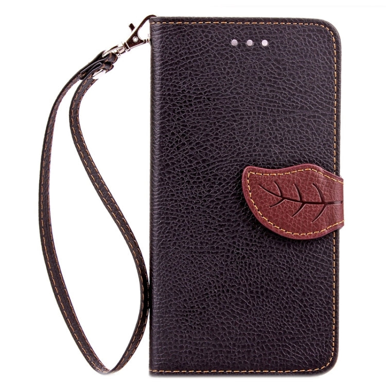 Leaf Magnetic Snap Litchi Texture Horizontal Flip Leather Case with Card Slots & Holder & Wallet & Lanyard for Wiko Highway