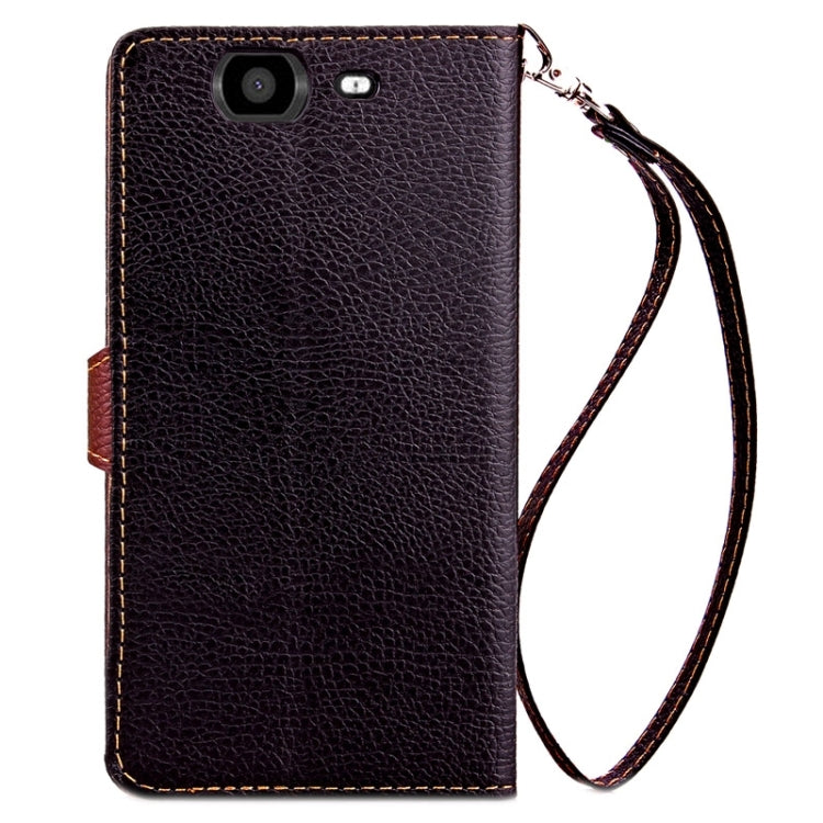 Leaf Magnetic Snap Litchi Texture Horizontal Flip Leather Case with Card Slots & Holder & Wallet & Lanyard for Wiko Highway