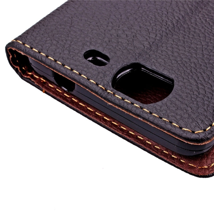 Leaf Magnetic Snap Litchi Texture Horizontal Flip Leather Case with Card Slots & Holder & Wallet & Lanyard for Wiko Highway