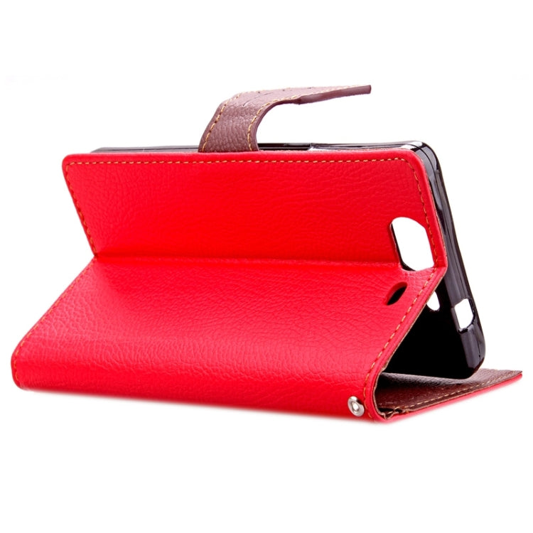 Leaf Magnetic Snap Litchi Texture Horizontal Flip Leather Case with Card Slots & Holder & Wallet & Lanyard for Wiko Highway