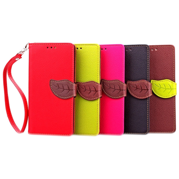 Leaf Magnetic Snap Litchi Texture Horizontal Flip Leather Case with Card Slots & Holder & Wallet & Lanyard for Wiko Highway