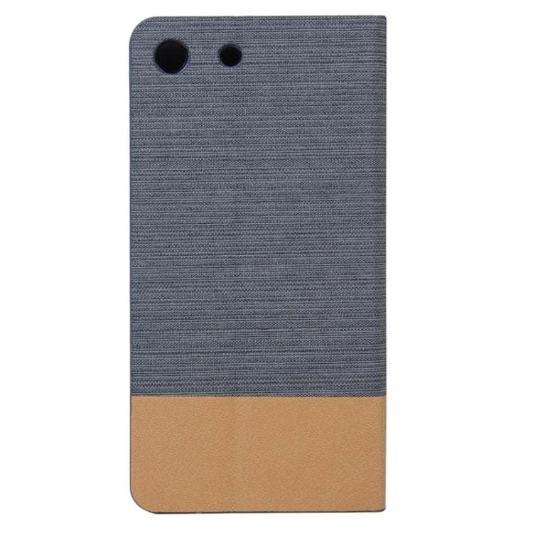 Canvas Surface Horizontal Flip Leather Case with Card Slot & Holder for Sony Xperia M5