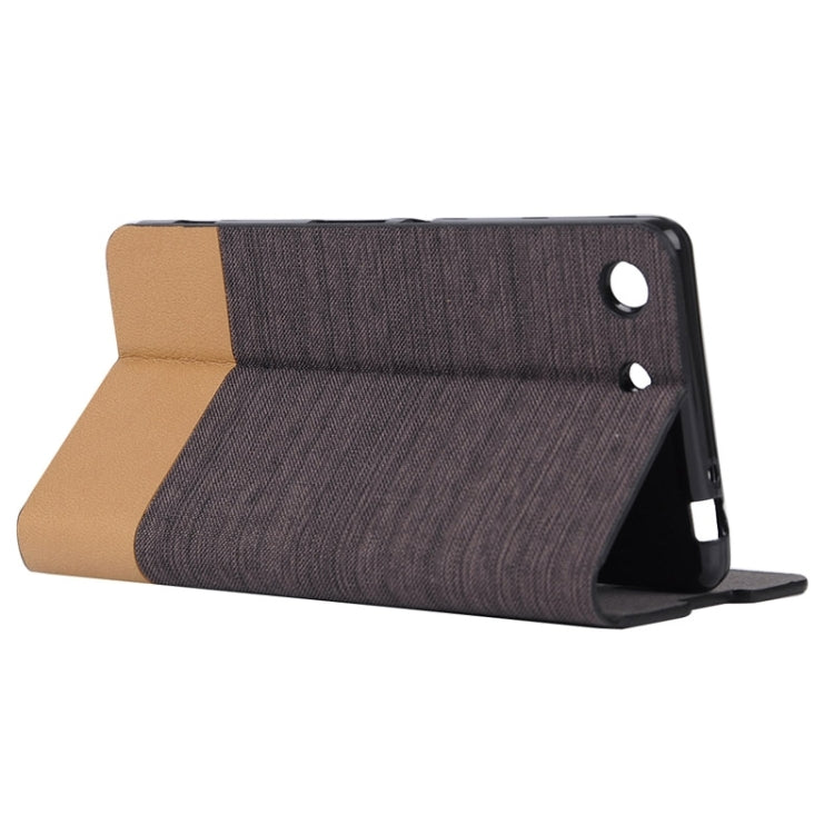 Canvas Surface Horizontal Flip Leather Case with Card Slot & Holder for Sony Xperia M5