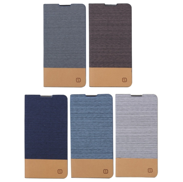 Canvas Surface Horizontal Flip Leather Case with Card Slot & Holder for Sony Xperia M5