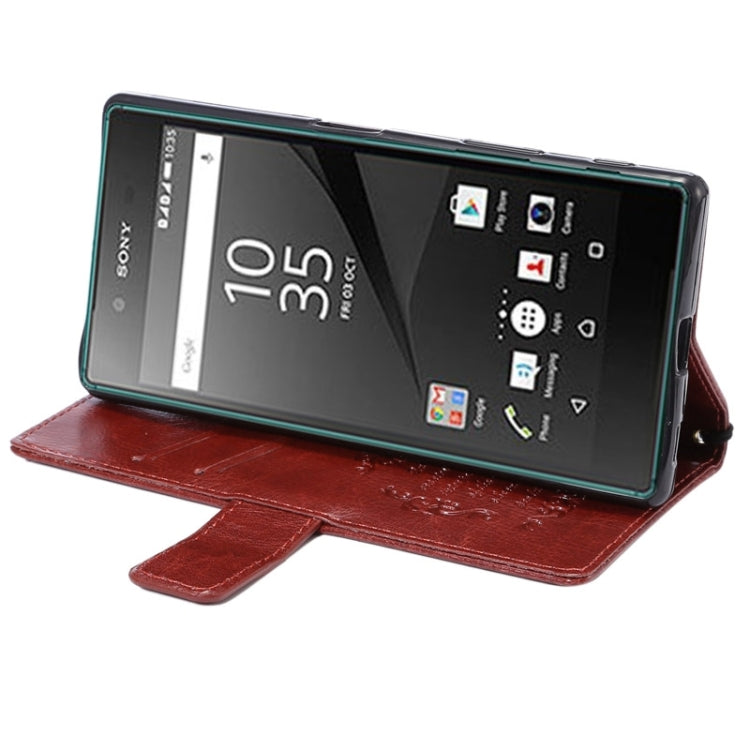 Fine Sheepskin Texture Horizontal Flip Leather Case with Card Slots & Holder & Lanyard for Sony Xperia Z5