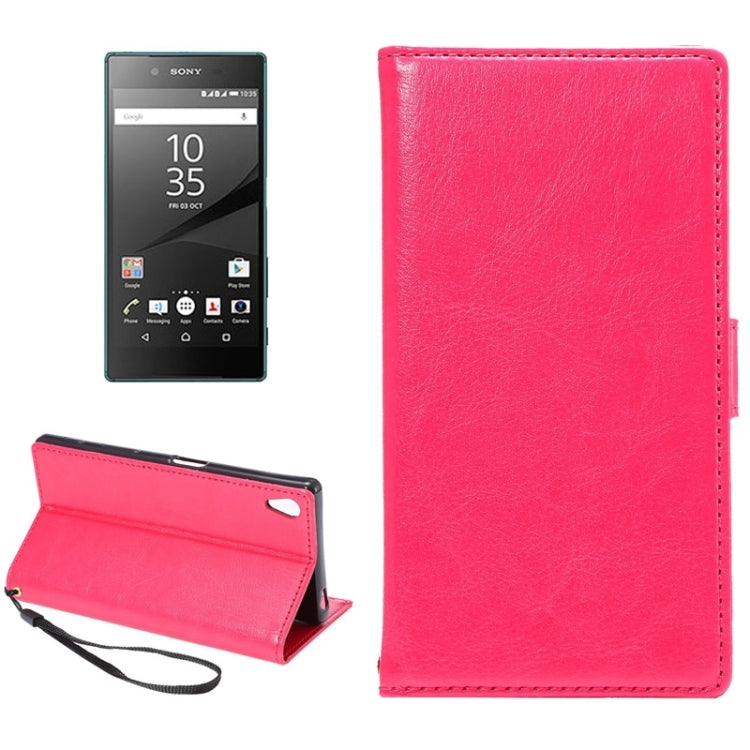 Fine Sheepskin Texture Horizontal Flip Leather Case with Card Slots & Holder & Lanyard for Sony Xperia Z5