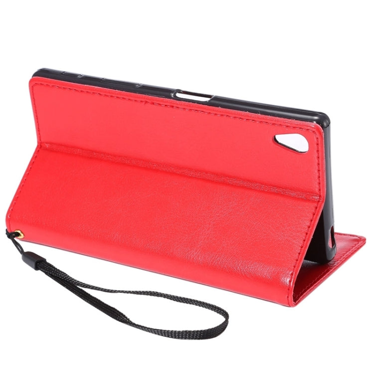 Fine Sheepskin Texture Horizontal Flip Leather Case with Card Slots & Holder & Lanyard for Sony Xperia Z5